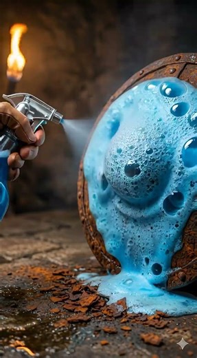 Ancient Shield Eaten by Rust — Blue Foam WINS 🛡️✨ #shorts