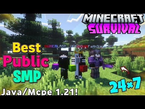 New Best Public SMP Server Minecraft 1.21 🔥 | Java + PE | Cracked | 24/7 Online | Free To Join