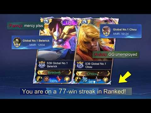 WE ABUSED THIS NEW CHOU & BELERICK TRICK AND GOT 77 WINSTREAK!! - Mobile Legends