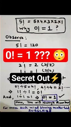 Why 0! = 1 and NOT 0? 😳 #shorts