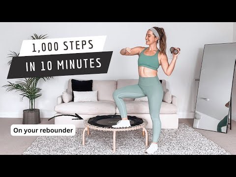 1,000 Steps in 10 Minutes! Rebounding Workout with Light Weights
