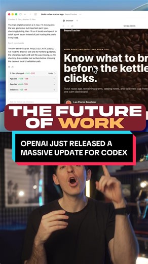 OpenAI just launched a massive update for Codex. Download it on OpenAI’s website to try it out. #ai #artificialintelligence #tech #technology #chatgptpartner
