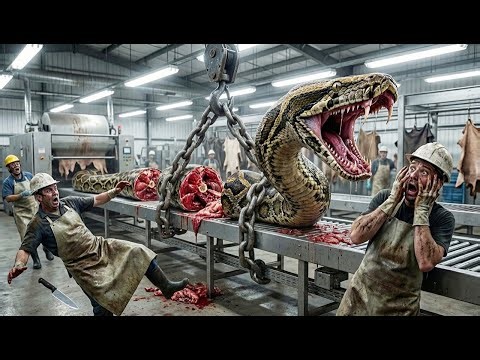 Inside a Python Factory: Processing Giant African Rock Pythons for Leather (Full Process)
