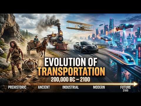 Evolution of Transportation (200,000 BC – 2100) 🚀 | From Cavemen to Flying Cars 🤯