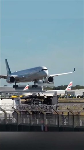 ✈️ Cathay Pacific Airbus A350 — a smooth and powerful landing! 🛬✨