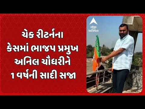 Surat Cheque Bounce Case | ચેક રીટર્નના કેસમાં ભાજપ પ્રમુખ અનિલ ચૌધરીને 1 વર્ષની સાદી સજા