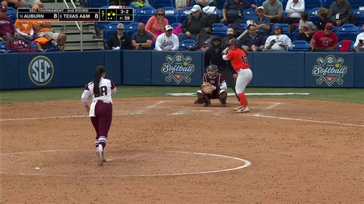 5 HR for @AuburnSoftball in 11-8 SECT win over Texas A&M. None bigger than this tie-breaking three-run homer by @AvaRatliff2025 in T7 to advance Auburn to Thursday’s quarterfinals vs. Florida. ⤵️#WarEagle