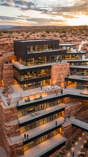 Inside a $110 Million Sandstone Labyrinth Built into a Mesa 🏜️ #shorts #luxury