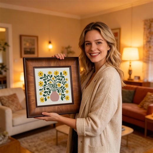 Mid-century Modern Yellow Daisy Framed Art Print - Etsy