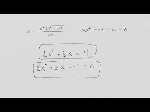 Solving Equation with the Quadratic Formula.