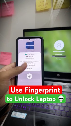 Unlock Windows PC Using Phone Fingerprint 💀✅ - New Way To Unlock PC/Laptop #laptop #pc #safe