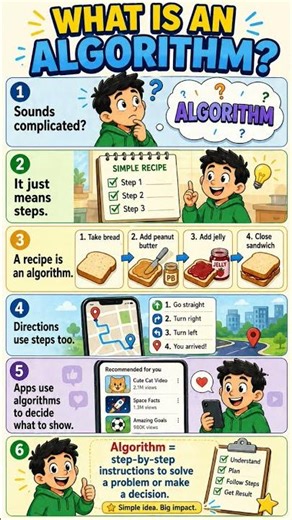 An algorithm is just steps that solve a problem 🤖