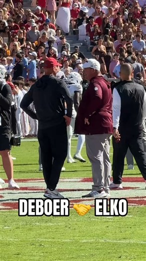 Alabama Crimson Tide | AL.com on X: "Alabama’s Kalen DeBoer and Texas A&M’s Mike Elko speak at midfield before kickoff #RollTide" / X