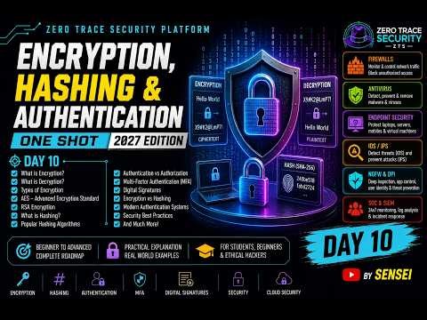 Day 10 | Encryption, Hashing & Authentication | One Shot | Zero Trace Security | ZTS