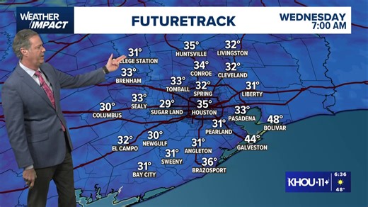 WATCH LIVE: Freezing temps are expected across Houston tonight. Chief Meteorologist David Paul tracks just how cold it'll get. | KHOU 11 News