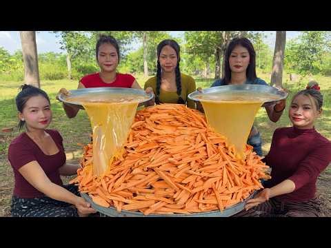 Amazing cooking sweet potato to make french fries |steam recipe