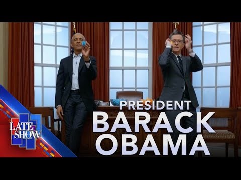President Obama vs. Stephen Colbert: Wastepaper Basketball Oval Office (Replica) Rematch
