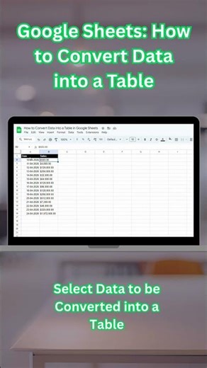 Excelle How to Convert Data into a Table #excel #exceltips #googlesheets