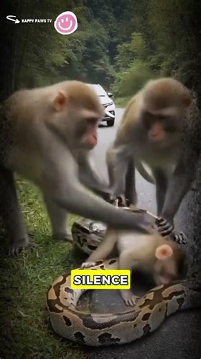 Baby Monkey Attacked by Python… #animals #monkey #shortvideo