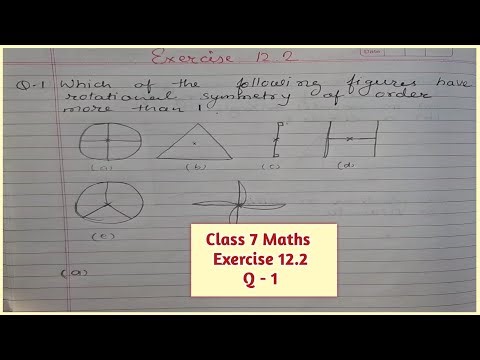 Class 7 Maths Exercise 12.2 Q1 | Rotational Symmetry Order More Than One | NCERT Maths Class 7 ch-12