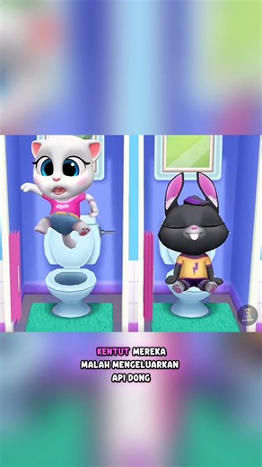 Angela & Becca on Toilet, Chili Makes Fire Farts!🌶️ #talkingtomandfriends #funny #gaming