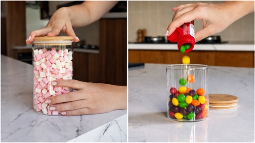 Candy jar restock and kitchen organization