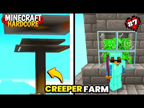 I Build The Most Efficient Creeper Farm in MCPE Hardcore🔥 | EP-7