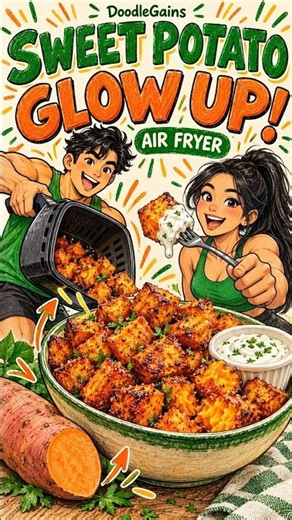 Sweet Potato Glow-Up! 🍠 Air Fryer Bites #shorts #nutrition #lifestyle #america #unitedstates # #usa