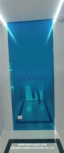 Mirror-etched stainless steel passenger elevator, matched with off-white wood grain steel plate