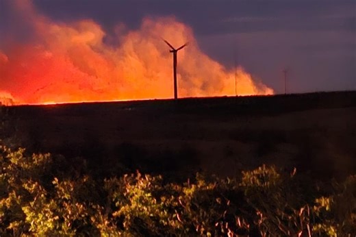 30 firefighters tackling wildfire along fire front of 500m in Polly’s Brae Road area