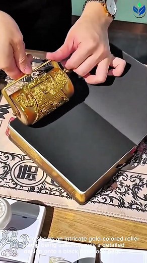 This SATISFYING golden stamp tool makes INTRICATE traditional art on dark paper with ease