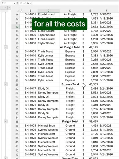 In this tutorial you'll learn how to get Subtotals in Excel! #excel #spreadsheets #workhacks