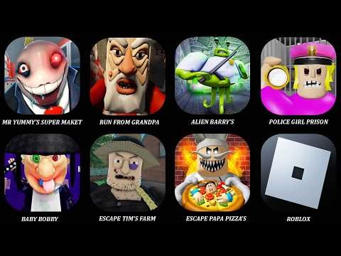 ROBLOX EXPERT: Escape Baby Bobby Daycare VS HARD MODE ALIEN BARRY'S AND POLICE GIRL PRISON RUN