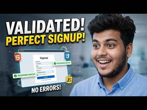 Create a Secure Signup Form with Confirm Password Feature - HTML CSS JS
