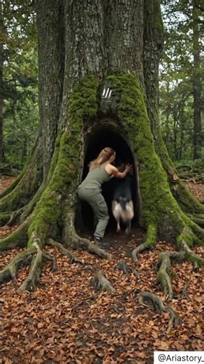 Wolves chased her & her dog… 🐺They escaped into a secret treehouse just in time 😨🌲 #usa #shorts