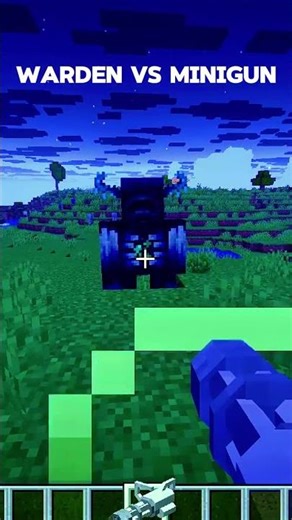 OVERPOWERED MINIGUN VS WARDEN 💀 #minecraft #shorts