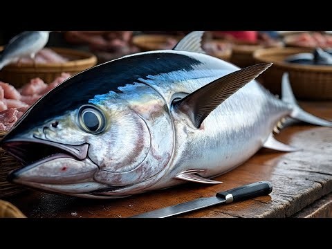 Everyday of My Life ❗🔥 Exploring Sorong Fish Market live broadcast of yellowfin tuna cutting