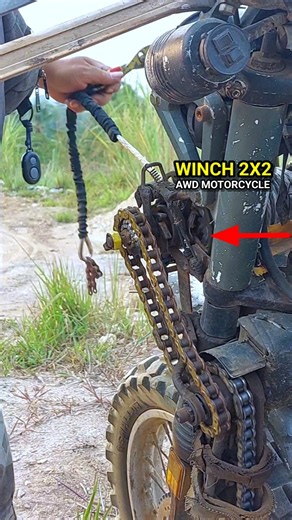 Unique! This 2x2 AWD Trail Bike Features Its Own PTO Winch