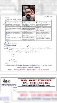 IGNOU BPCS 183 Question Paper Dec 2025 | BPCS-183 Emotional Intelligence Question Paper