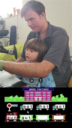 4 year old learns to read with old computer games