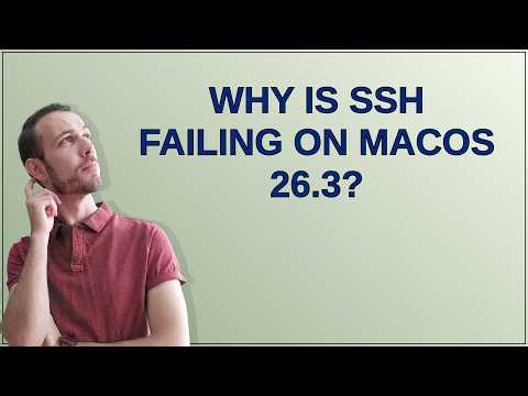 Apple: Why is SSH failing on macOS 26.3?
