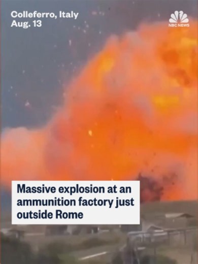 A massive explosion ripped through an ammunition factory outside Rome. | purple sky explosion