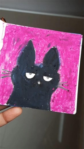 drawing a grumpy cat with oil pastels #art #oilpasteldrawing #cat