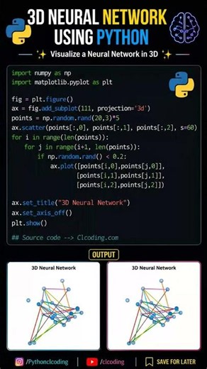 How to Create a 3D Neural Network Visualization Using Python 🧠🐍 #shorts #trendingshorts