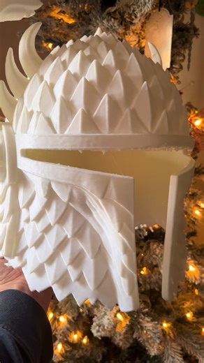 Introducing.. medieval mandalorian 😮‍💨😈 This has been on my list of helmets to print and I’m STOKED with how it’s looking. What colors should I do? #starwarshelmet #mandalorian #medieval #mandaloriancosplay #3dprintedhelmet