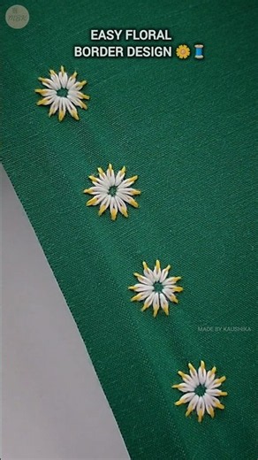 🌼 Easy Floral Border Embroidery Design | Beautiful Hand Embroidery 🧵✨