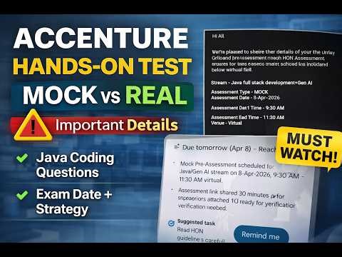 Accenture Pre-Onboarding Hands-on Assessment 2026 🔥 Full Process | MCQ + Hands-on | Real Details