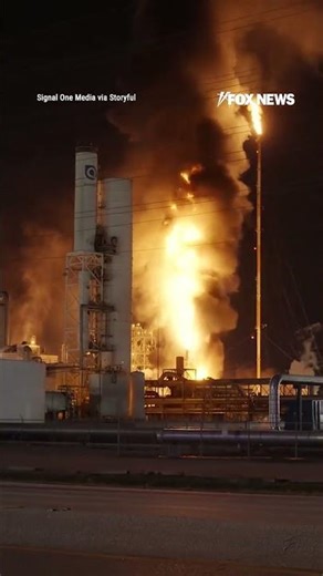 TERRIFYING FIRE: Stunning footage shows massive flames at a Texas chemical plant #texas #shorts
