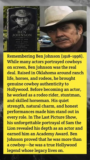 Ben Johnson: The Real Cowboy Who Became a Hollywood Legend 🤠 #Shorts