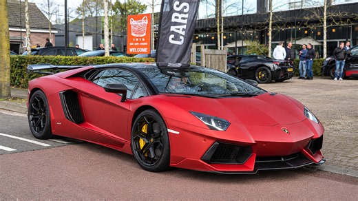 700馬力のランボルギーニ・アヴェンタドール V12が街を駆ける
